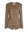 Camilla And Marc Wool-bend Collarless Blazer In Brown