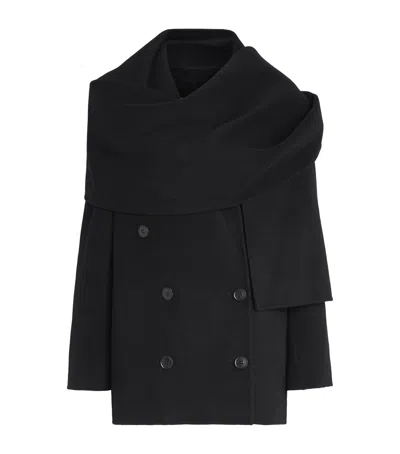 Camilla And Marc Wool-blend Scarf-neck Memoria Coat In Black