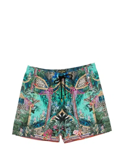 Camilla Animal Alchemy Shorts In Green