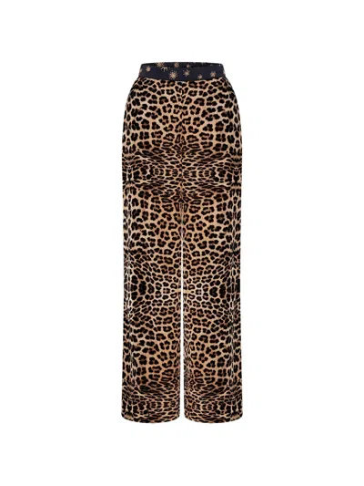 Camilla Animal-pattern Trousers In Brown