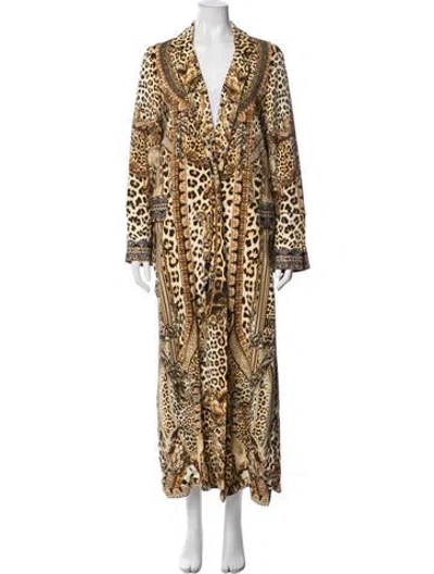 Pre-owned Camilla Animal Print Coat In Neutrals