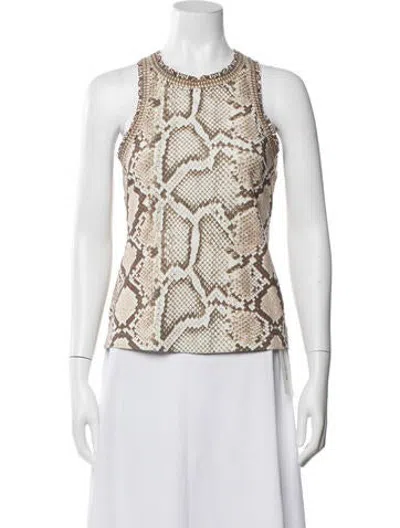 Pre-owned Camilla Animal Print Crew Neck Top In Multicolor