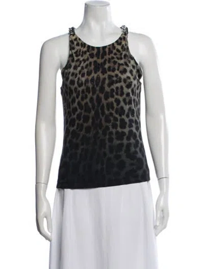 Pre-owned Camilla Animal Print Crew Neck Top In Neutral
