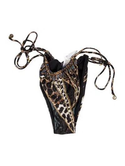 Pre-owned Camilla Animal Print Crystal Embellishments Bottoms In Black