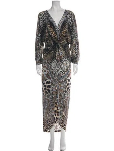 Pre-owned Camilla Animal Print Long Dress In Multicolor