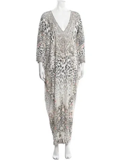 Pre-owned Camilla Animal Print Long Dress In Multicolor