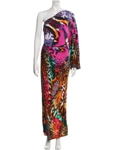 Pre-owned Camilla Animal Print Long Dress In Pink