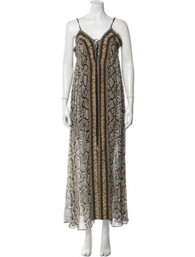 Pre-owned Camilla Animal Print Long Dress W/ Tags In Neutral
