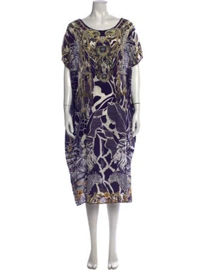 Pre-owned Camilla Animal Print Midi Length Dress In Purple