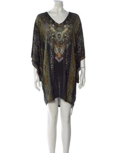 Pre-owned Camilla Animal Print Mini Dress In Green