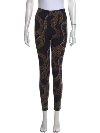Pre-owned Camilla Animal Print Skinny Leg Pants In Blue