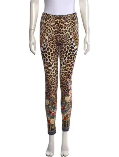 Pre-owned Camilla Animal Print Skinny Leg Pants In Neutrals