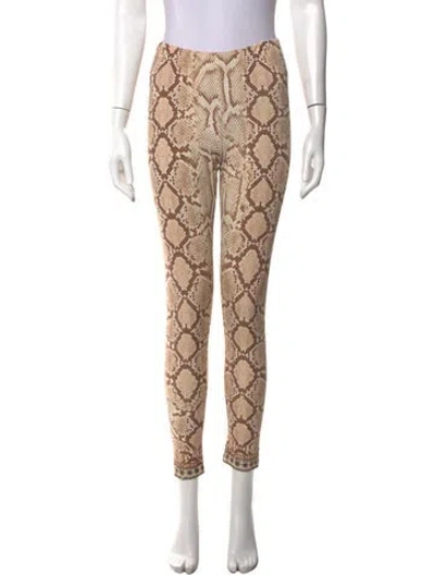 Pre-owned Camilla Animal Print Skinny Leg Pants In Neutrals