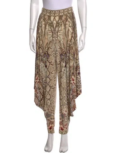 Pre-owned Camilla Animal Print Wide Leg Pants In Neutrals