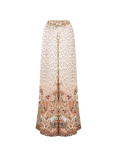 Camilla Animal-print Trousers In Neutral