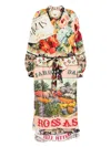 Camilla Silk Printed High Low Midi Shirtdress In Multi