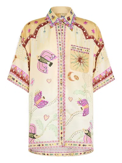 Camilla Aswan Abstract Shirt In Neutral