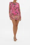 Camilla Asymmetrical Draped Long Sleeve Short Dress Song Of The Scarab