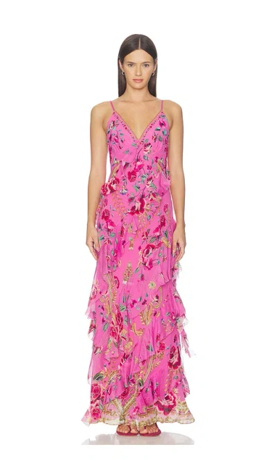 Camilla Asymmetrical Ruffle Slip Dress 슬립 원피스 In Matadoraflora