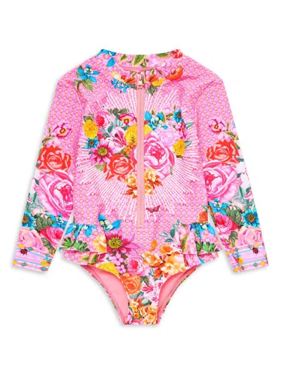 Camilla Baby Girl's & Little Girl's Illustration Nation Zip-front Paddle Suit In Pink