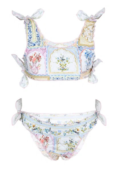 Camilla Babylocked Bikini Set With Tie Side In Blue