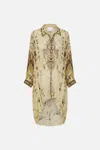 Camilla Badla Embellished Button Up Draped Back Top Gateway To The Afterlife