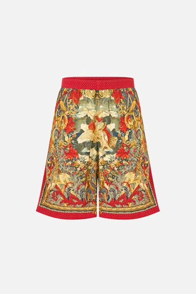 Camilla Baggy Long Walk Short With Elastic Waist Meet Me At The Met In Red