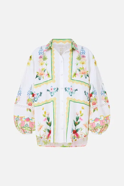Camilla Balloon Sleeve Blouse The Call Of Catalonia In White