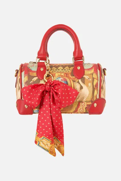 Camilla Barrel Bag With Leather Trims Life's Rich Tapestry In Multi