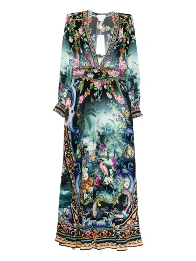Camilla Basked In Baroque Dress In Blue