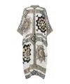 Camilla Tile Style-print Kaftan Dress In White