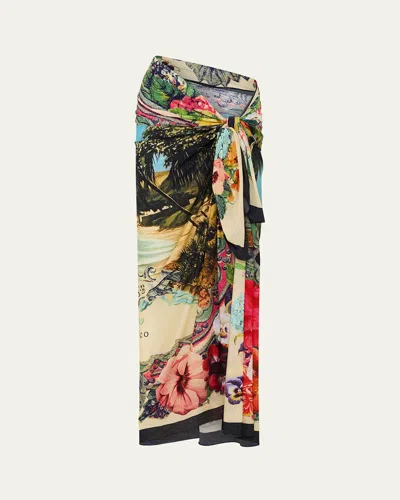 Camilla Bathing Bombshell Long Sarong Coverup In Multi