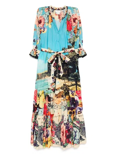 Camilla Bathing Bombshell Shirt Dress In Multi