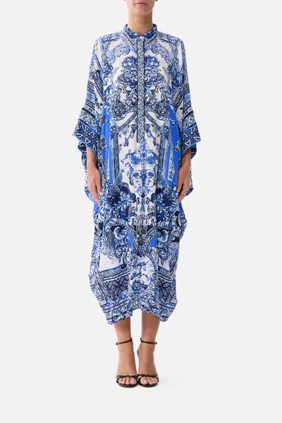 Camilla Batwing Kaftan A Tiled Wonderland In Blue
