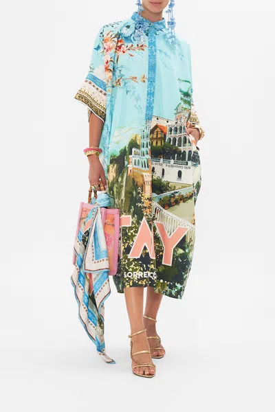 Camilla Batwing Kaftan From Sorrento With Love In Blue