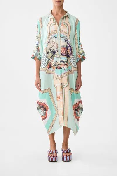 Camilla Batwing Kaftan With Love From Türkiye In Blue