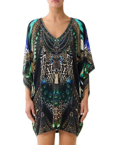 Camilla Batwing Sleeve Kaftan Swim Cover-up In This Wild World