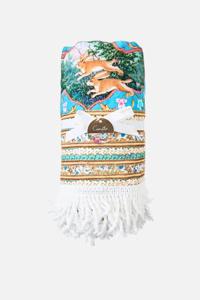 Camilla Beach Towel With Fringe Miniature Moments In Multi
