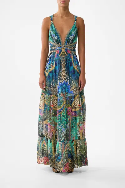 Camilla Bead Strap Gathered Panel Dress Animal Alchemy In Multi