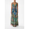 Camilla Bead Strap Gathered Panel Dress In Multi
