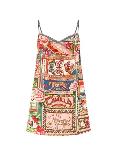 Camilla Beaded Mini Dress In Neutral