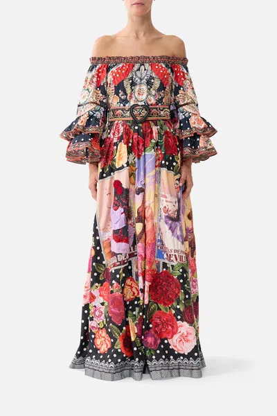 Camilla Belted Maxi Skirt Daughters Of Duende In Red