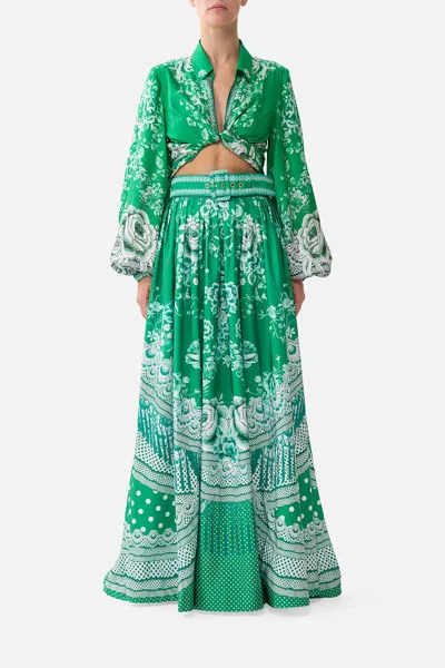 Camilla Belted Maxi Skirt Sacromonte Señorita In Green
