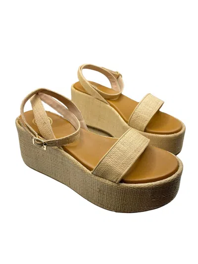 Camilla Benedetti Designs Women's Amalfi Wedge Sandal In Raffia Natural In Multi