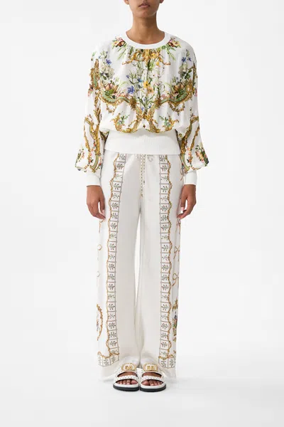 Camilla Bias Cut Drawstring Pant Dressing Room Drama In White
