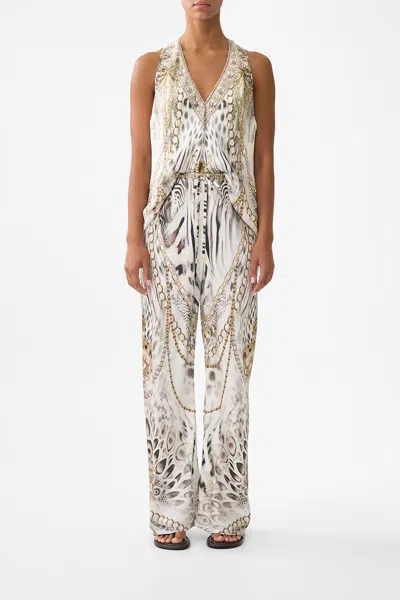 Camilla Bias Cut Drawstring Pant Lady Lionheart In White