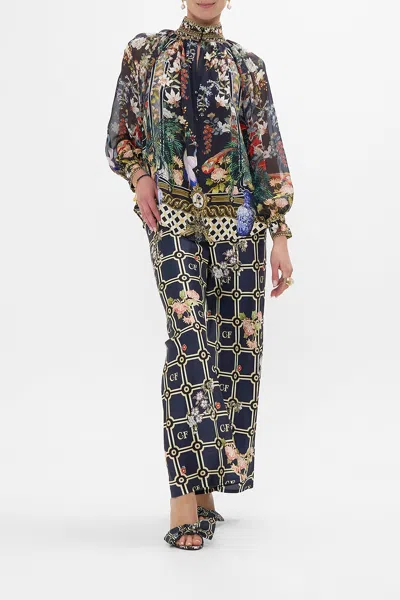 Camilla Bias Cut Drawstring Pant Palacio Poetry In Blue