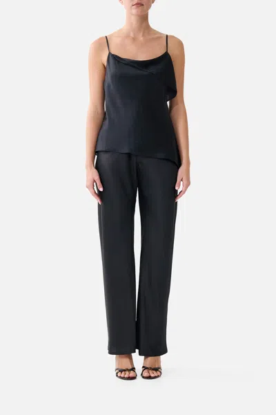 Camilla Bias Cut Drawstring Pant Silk Essentials In Black