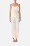Camilla Bias Cut Drawstring Pant Silk Essentials In White