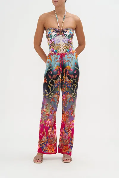 Camilla Bias Cut Drawstring Pant What Lies Beneath In Green/